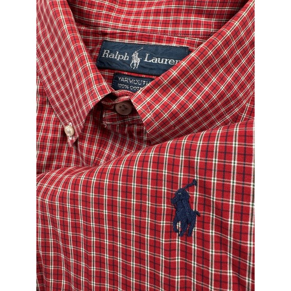 Ralph Lauren Other - Ralph Lauren Yarmouth Men's Long Sleeve Button Down Red Plaid Shirt Size 16 L/XL